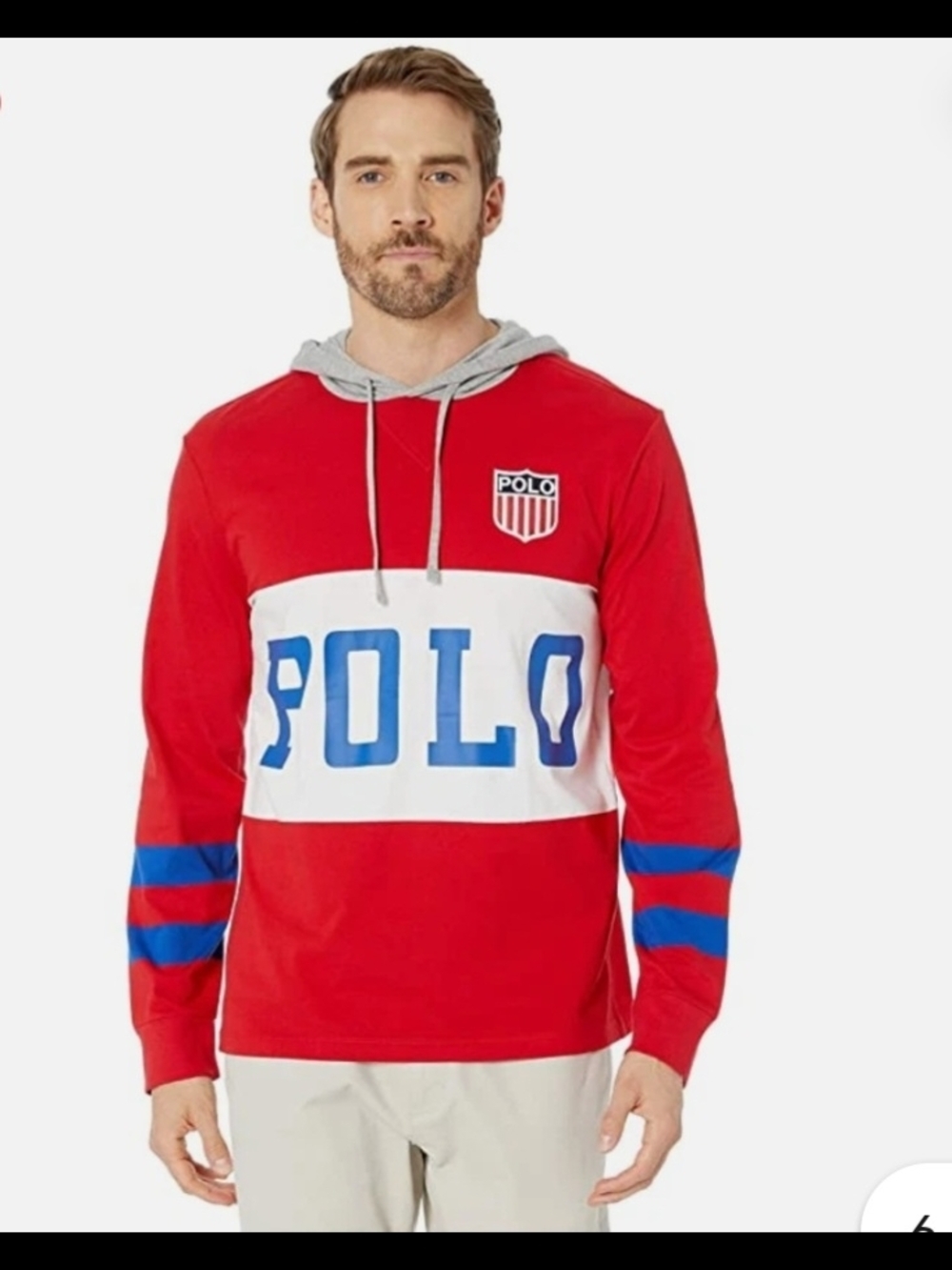 NWT Polo Ralph Lauren Chariots Track  Hooded Long Sleeve Pullover T-Shirt Sz XL